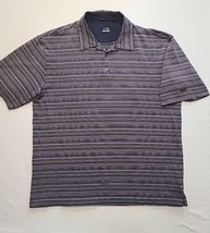 Nike Tiger Woods Collection Mens Size L Golf Polo Shirt Striped Fit Dry - $23.64