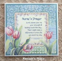 Nurses&#39;s Prayer Plaque Trivet With Scripture Artist Audrey Roberts Cork Back - £11.99 GBP