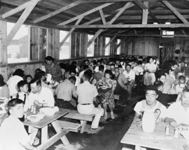 New WW2 World War II 8x10 Photo: Japanese American Evacuees Dinner Pined... - $8.81