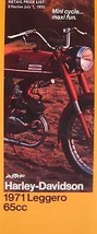 1971 Harley Davidson Leggero 100 Price &amp; Equipment Brochure Original Mot... - $13.86