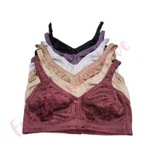 Women Satin Full Coverage Comfort Unlined Wireless Wire Free Mama Bra B ... - $13.79+
