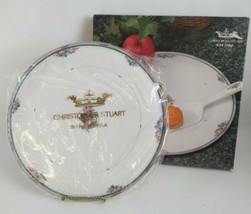 Christopher Stuart Y1008 Fruit Basket Bone China Cake Plate 13&quot; Thanksgiving NIB - £15.56 GBP