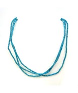 Vintage Sterling Heishi Beaded Turquoise Stone Multi Strand Collar Neckl... - $64.35