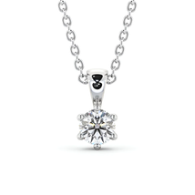 Round Solitaire Lab Grown Six Claw Stud Diamond Pendant 14K White Gold - $800.00