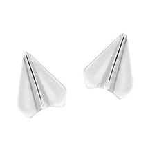 Fun and Unique Paper Airplane Sterling Silver Stud Earrings - £9.80 GBP