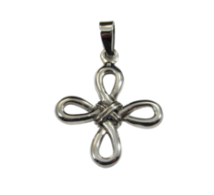Handcrafted Solid 925 Sterling Silver Celtic QUATERNARY KNOT Rope Pendant - £14.52 GBP
