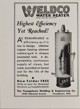 1931 Print Ad Weldco Hot Water Heaters Youngstown Welding &amp; Engineering ... - £7.78 GBP