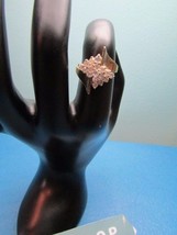 Rhinestone Ring 925 THL Silver With Gold Plate Ring Size 6 - £23.35 GBP