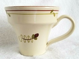 Vietri Fiori di Bosco Coffee Mug Tea Cup Ivory Yellow Italy - £9.56 GBP