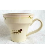 Vietri Fiori di Bosco Coffee Mug Tea Cup Ivory Yellow Italy - £9.42 GBP