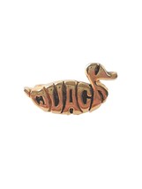 Ducks Unlimited Duck Spell Out Decoy Lapel Pin Tie Tack Goldtone - £7.70 GBP