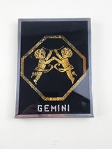 Vintage Foil Backed 3D Gemini Zodiac Sign metal Framed wall Art Circa &#39;76 - £21.78 GBP