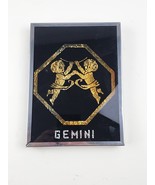 Vintage Foil Backed 3D Gemini Zodiac Sign metal Framed wall Art Circa &#39;76 - £21.76 GBP