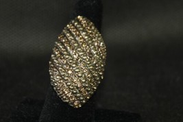 Cookie Lee Ring (New) Antique Gold Geniune Crystal Stretch Ring - 26919 - $33.32