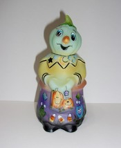 Fenton Glass Jadeite Halloween Fun Pumpkinhead Figurine Cat Ltd Ed Barley #10/31 - £201.21 GBP