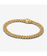 925 Sterling Silver Timeless Pavé Cuban Chain Bracelet,Bridesmaid Gift - $56.06 CAD