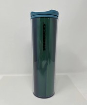 Starbucks 16 oz Double Wall Insulated Blue Green Lenticular Clear Tumbler - £12.49 GBP