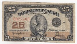 Canada, 25 Centimes, 1923, Dominion Of Canada, P10a, XF+ - $37.62