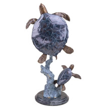 Mother and Baby Sea Turtle Statue Hand Painted Accents - $1,197.90