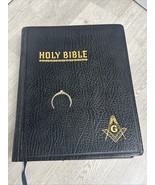 Masonic Edition Hertel 1960 12” Holy Bible KJV Cyclopedic Indexed Red Le... - $93.58 CAD