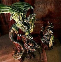 Ebros Mother And Baby Gaia Tree Earth Dragon Wyrmling Statue Figurine SET OF 2 - £81.72 GBP