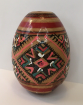 Vintage Russian Ukrainian Wood Easter Egg Hand painted Wooden - £15.73 GBP
