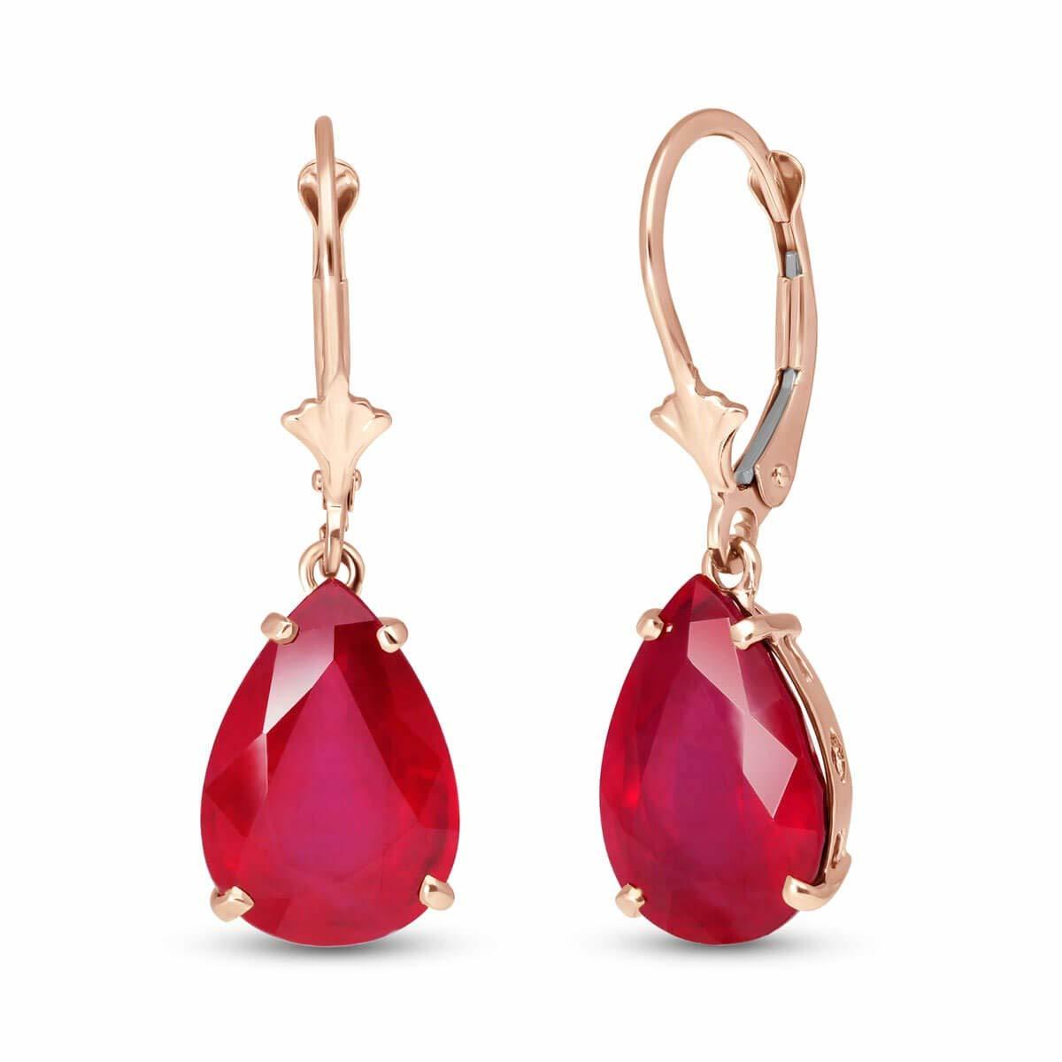 Galaxy Gold GG 14k Solid Gold Leverback Earrings Rubies (rose-gold) - $975.14
