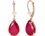 Galaxy Gold GG 14k Solid Gold Leverback Earrings Rubies (rose-gold) - $975.14