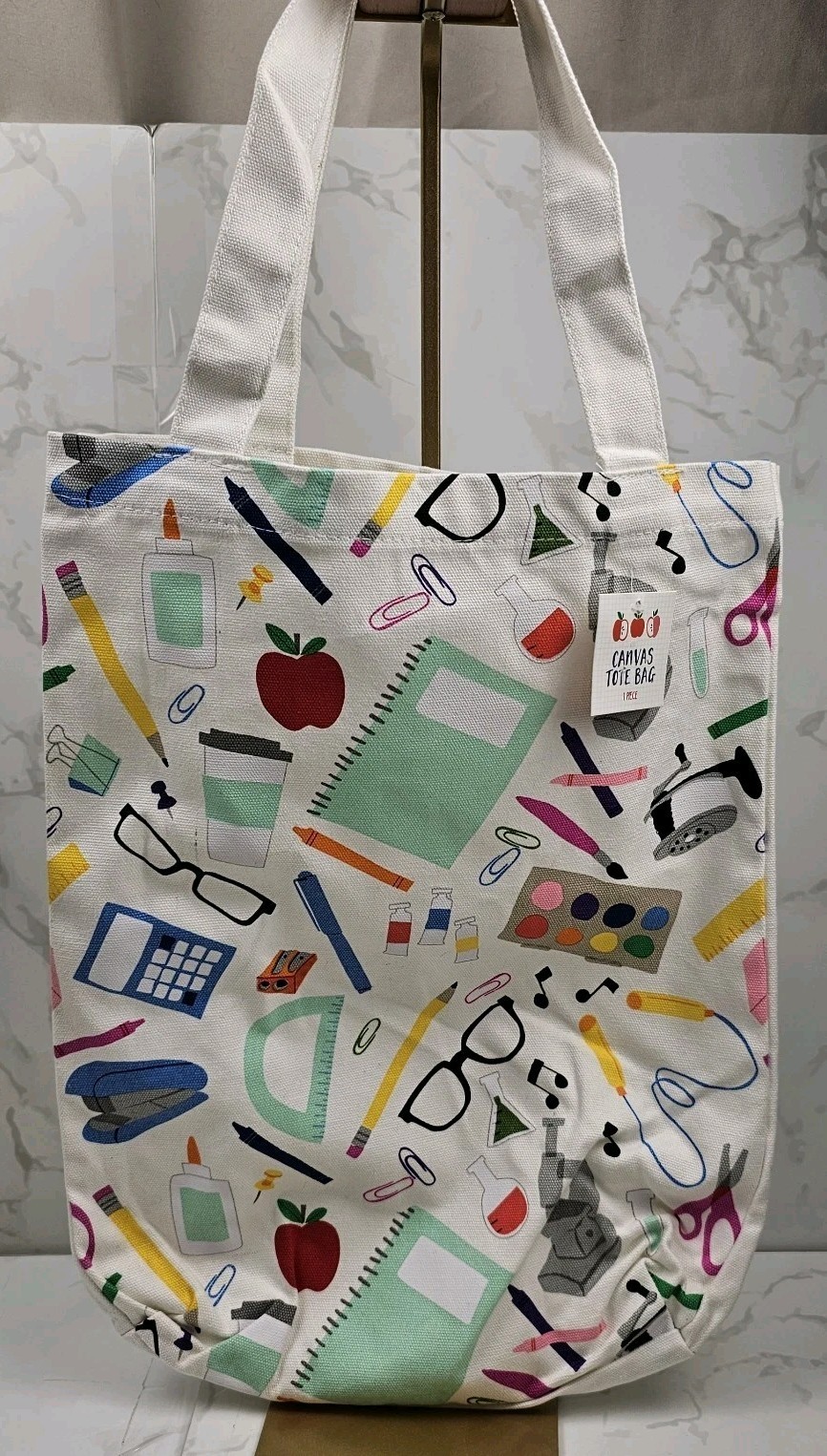 Canvas Stationary Design Teacher Tote - $2.99