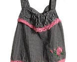 Little Lass  Sundress 4t Black White Gingham Pink Trim  Ruffle Dress - $4.85