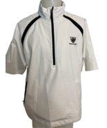 Inniscrone Cutter &amp; Buck Men&#39;s 1/2 Zip Pullover SS Jacket White, Sz Large - $43.69