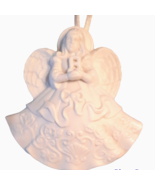 White Angel Holding Musical Symbol Ornament Porcelain 1996 Roman Inc. - £16.90 GBP