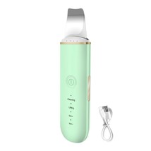 Skin Scrubber Ultrasonic EMS Ion Comedones Extractor Green - $38.31