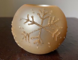 Purchased Pier 1 Imports Snowflake Glass Tea-light Candle Holder Gold Ship Free - £23.97 GBP