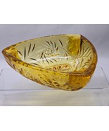 HAZEL ATLAS Pinwheel 7&quot; Glass Ashtray 6045 GOLD Vintage Mid Century Mode... - $16.88