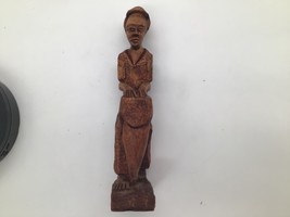 Vintage African Drummer Wood Sculpture Hand Carved Tribal Art Mahogany 11&quot; - $259.46 MXN