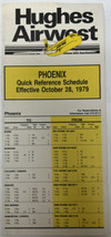 Hughes Airwesr Phoenix Quick Reference Schedule October 28, 1979 Timetab... - $11.83