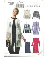 Vogue 9247 Boho Long Fringed Cardigan Jacket &amp; Vest Pattern Choose Size ... - £8.05 GBP