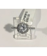 Sterling Silver Engagement Ring With A Center cz Stone In a Flower Setting - $949.97 MXN