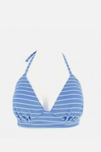 Shade &amp; Shore Women’s Light Blue Stripe Lightly Lined Bikini Top Size 34C - £8.61 GBP