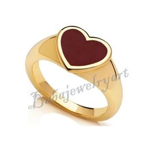 Red heart Ring, Pinky Ring for Women, Engagement, Wedding, Anniversary Ring - £66.97 GBP