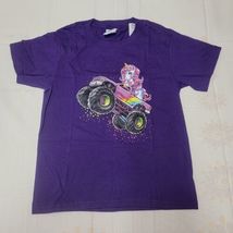 Girls Purple Unicorn 4 Wheel Drive Graphic T-Shirt sz XS - £7.80 GBP