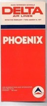 Delta Airlines Time Table 1977 Quick Reference Schedule for Phoenix - £8.53 GBP