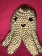 handmade crochet squid plush octopus  toy decor ocean theme Brown - £13.22 GBP