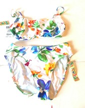 Jams World English Garden Bandeau Bikini Swimsuit Size Small Top, Large Bottoms - £46.65 GBP