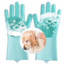 laamei Pet Grooming Gloves for Dog and Cat, Dog Bathing Grooming Gloves with Gen - £7.96 GBP