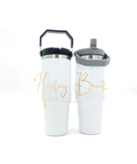 30oz Sublimation Flip Straw Tumbler (Gray or Black Lid) Dual Wall Tumblers - $12.99