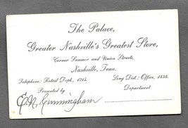 1890s-1905 Nashville Tennessee The Palace Business Trade Card Department Store - £116.84 GBP