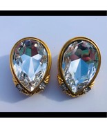 Huge teardrop vintage Swarovski clip on earrings vintage STUNNING - $6,226.65 MXN