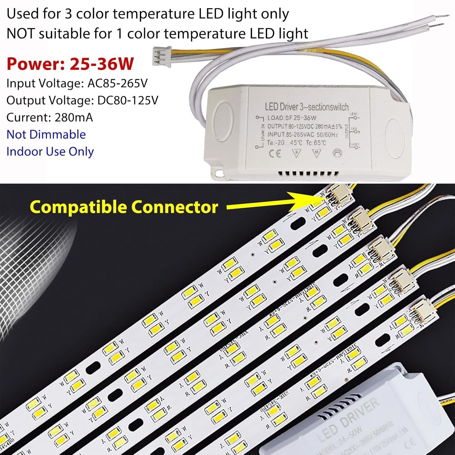 LED Driver 25-36W for Multi-Color Ceiling Style: SF 25-36W 3CCT Item image 2